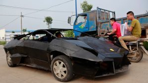 Азиатский фермер сделал Lamborghini с мотоциклетным двигателем