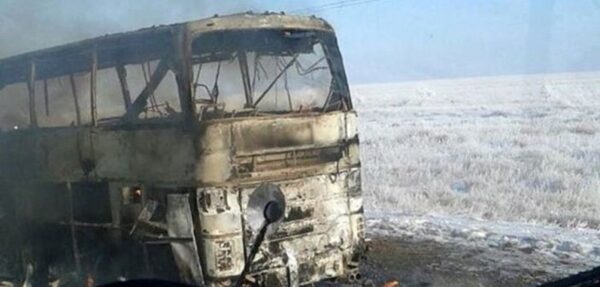 В Казахстане назвали возможную причину пожара в автобусе