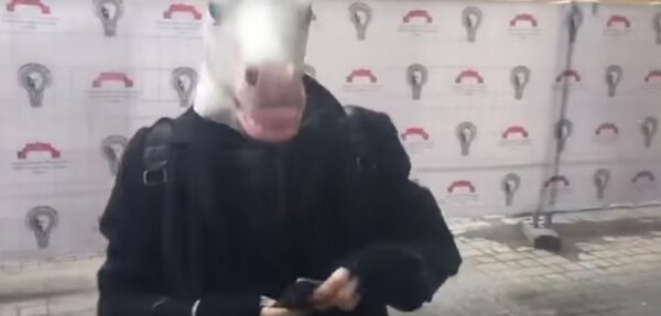 Мужчина в маске лошади пытался прорваться к Собчак (видео)