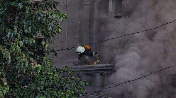 В центре Одессы вспыхнул пожар