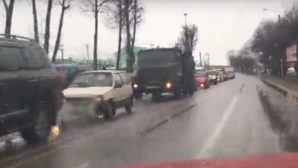 Огромная пробка на Витебском шоссе в Смоленске попала на видео