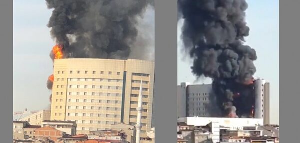В Стамбуле горит больница